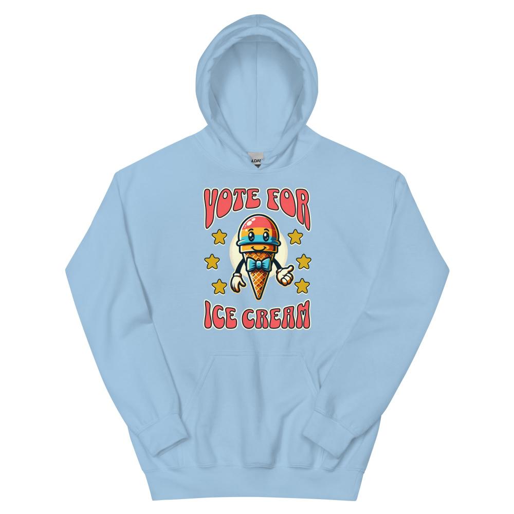 Vote For Ice Cream Hoodie - Light Blue Color - https://ascensionemporium.net